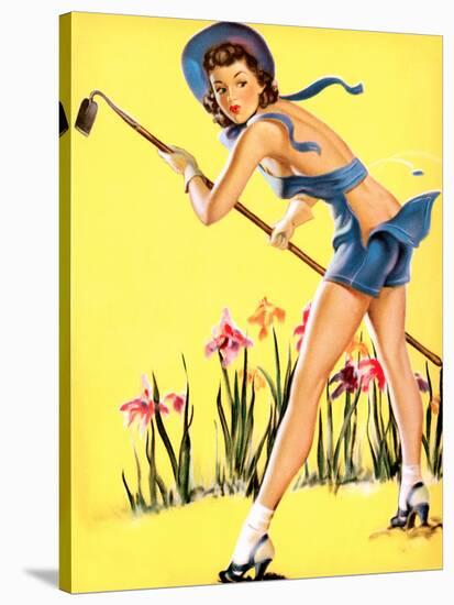 What Hoe! Gardening Pin-Up 1940-Gil Elvgren-Stretched Canvas
