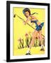 What Hoe! Gardening Pin-Up 1940-Gil Elvgren-Framed Art Print