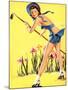 What Hoe! Gardening Pin-Up 1940-Gil Elvgren-Mounted Art Print