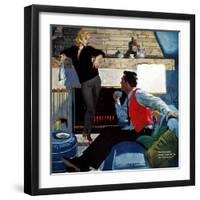 What Husbands Don't Know - Saturday Evening Post "Men at the Top", April 25, 1959 pg.26-Robert Meyers-Framed Giclee Print