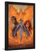 What if? Astonishing X-Men No.1 Cover: Emma Frost, Phoenix and Cyclops-J. Scott Campbell-Lamina Framed Poster