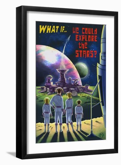 What If We Could Explore the Stars?-Lantern Press-Framed Art Print