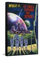 What If We Could Explore the Stars?-Lantern Press-Framed Stretched Canvas