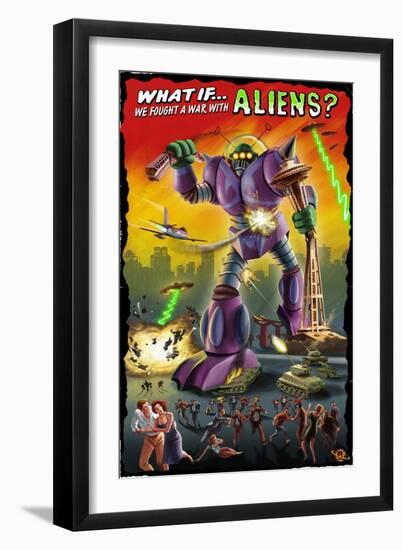 What If We Fought a War with Aliens?-Lantern Press-Framed Art Print