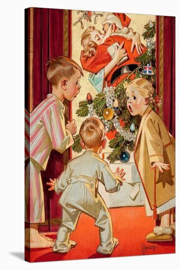 What Is Santa Doing to Mommy?-Joseph Christian Leyendecker-Stretched Canvas