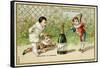 What Luck! a Bottle of Champagne', Promotional Card for the Parisian Department Store 'Au Bon…-null-Framed Stretched Canvas