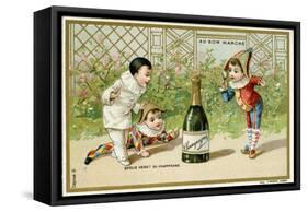 What Luck! a Bottle of Champagne', Promotional Card for the Parisian Department Store 'Au Bon…-null-Framed Stretched Canvas