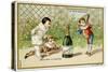 What Luck! a Bottle of Champagne', Promotional Card for the Parisian Department Store 'Au Bon…-null-Stretched Canvas