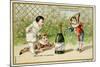 What Luck! a Bottle of Champagne', Promotional Card for the Parisian Department Store 'Au Bon…-null-Mounted Giclee Print