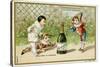 What Luck! a Bottle of Champagne', Promotional Card for the Parisian Department Store 'Au Bon…-null-Stretched Canvas