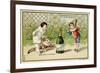 What Luck! a Bottle of Champagne', Promotional Card for the Parisian Department Store 'Au Bon…-null-Framed Giclee Print