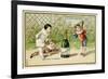 What Luck! a Bottle of Champagne', Promotional Card for the Parisian Department Store 'Au Bon…-null-Framed Giclee Print