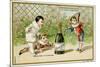 What Luck! a Bottle of Champagne', Promotional Card for the Parisian Department Store 'Au Bon…-null-Mounted Giclee Print