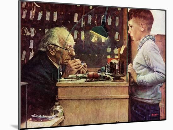 What Makes It Tick? (or The Watchmaker)-Norman Rockwell-Mounted Giclee Print