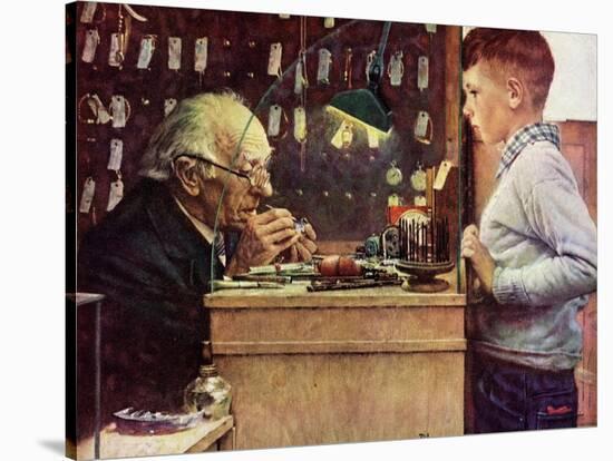 What Makes It Tick? (or The Watchmaker)-Norman Rockwell-Stretched Canvas