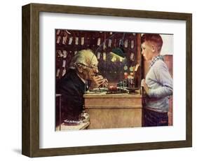 What Makes It Tick? (or The Watchmaker)-Norman Rockwell-Framed Giclee Print