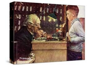 What Makes It Tick? (or The Watchmaker)-Norman Rockwell-Stretched Canvas