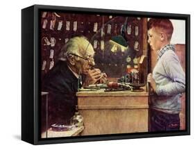 What Makes It Tick? (or The Watchmaker)-Norman Rockwell-Framed Stretched Canvas