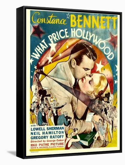 What Price Hollywood?, Neil Hamilton, Constance Bennett on Window Card, 1932-null-Framed Stretched Canvas