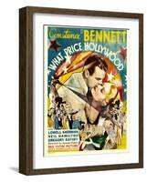What Price Hollywood?, Neil Hamilton, Constance Bennett on Window Card, 1932-null-Framed Photo