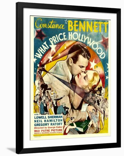 What Price Hollywood?, Neil Hamilton, Constance Bennett on Window Card, 1932-null-Framed Photo