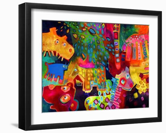 What’s Hiding in the Thicket?-Susse Volander-Framed Art Print