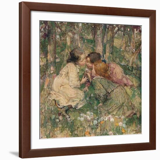 'What's O'Clock?', c1904-Edward Atkinson Hornel-Framed Giclee Print