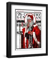 "What to Put in That Tiny Stocking?," Country Gentleman Cover, December 27, 1924-Elbert Mcgran Jackson-Framed Premium Giclee Print