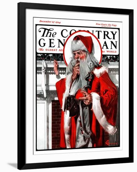 "What to Put in That Tiny Stocking?," Country Gentleman Cover, December 27, 1924-Elbert Mcgran Jackson-Framed Giclee Print
