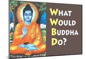What Would Buddha Do Funny Poster Print-null-Mounted Poster