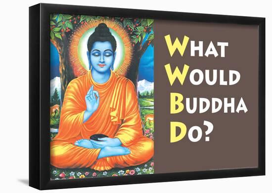 What Would Buddha Do Funny Poster Print-null-Framed Poster