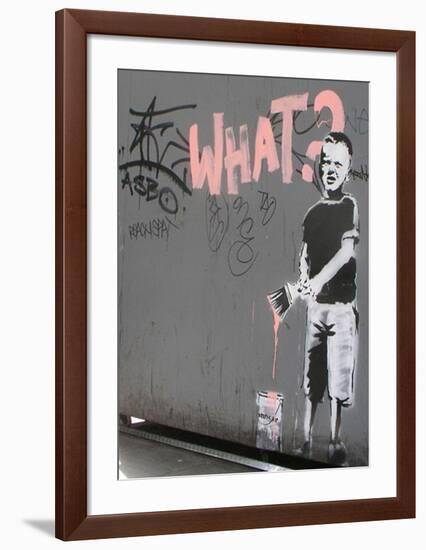 What?-Banksy-Framed Giclee Print