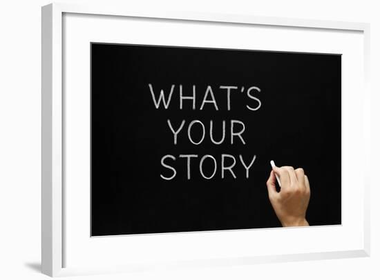 Whats Your Story Blackboard-Ivelin Radkov-Framed Photographic Print