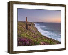 Wheal Coates, Abandoned Disused Cornish Tin Mine at Sunset, North Cornwall, England, United Kingdom-Neale Clark-Framed Photographic Print