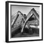 Wheat Being Collected by Combines into Truck for Transporting to Storage-Joe Scherschel-Framed Photographic Print