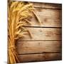 Wheat Ears on the Wooden Table, Sheaf of Wheat over Wood Background-Subbotina Anna-Mounted Photographic Print