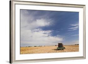 Wheat Field and Combine, North Platte, Nebraska, USA-Walter Bibikow-Framed Photographic Print