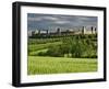 Wheat field and distant Monteriggioni, Siena, Tuscany, Italy-Adam Jones-Framed Photographic Print