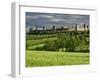 Wheat field and distant Monteriggioni, Siena, Tuscany, Italy-Adam Jones-Framed Photographic Print