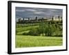 Wheat field and distant Monteriggioni, Siena, Tuscany, Italy-Adam Jones-Framed Photographic Print