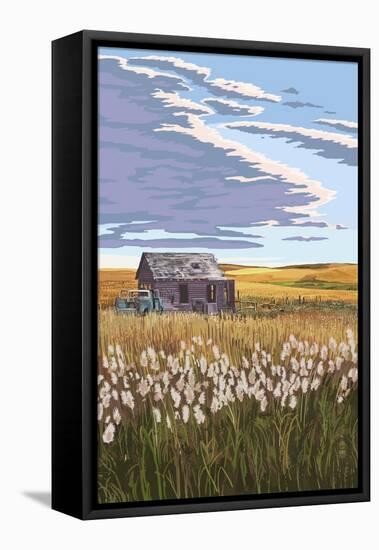 Wheat Field and Shack-Lantern Press-Framed Stretched Canvas
