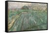 Wheat Field in Rain. Date/Period: Saint-Rémy, November 1889. Painting. Oil on canvas. Height: 73...-VINCENT VAN GOGH-Framed Stretched Canvas