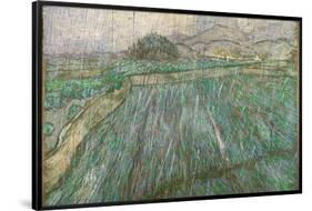 Wheat Field in Rain. Date/Period: Saint-Rémy, November 1889. Painting. Oil on canvas. Height: 73...-VINCENT VAN GOGH-Framed Poster