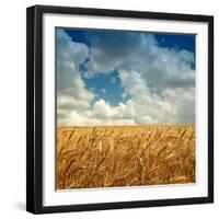 Wheat Field Landscape with Sky-Leonid Nyshko-Framed Photographic Print