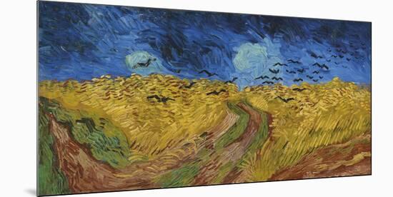 Wheat Field with Crows-Vincent Van Gogh-Mounted Giclee Print