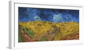 Wheat Field with Crows-Vincent Van Gogh-Framed Giclee Print