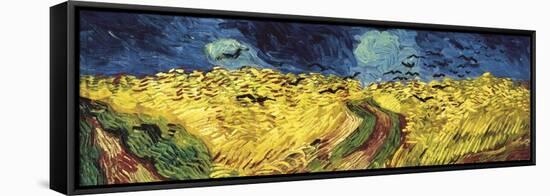 Wheat Field with Crows-Vincent van Gogh-Framed Stretched Canvas