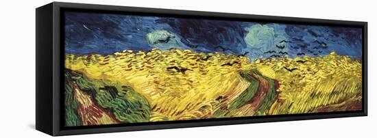 Wheat Field with Crows-Vincent van Gogh-Framed Stretched Canvas