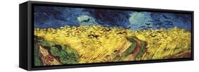 Wheat Field with Crows-Vincent van Gogh-Framed Stretched Canvas