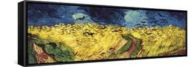 Wheat Field with Crows-Vincent van Gogh-Framed Stretched Canvas